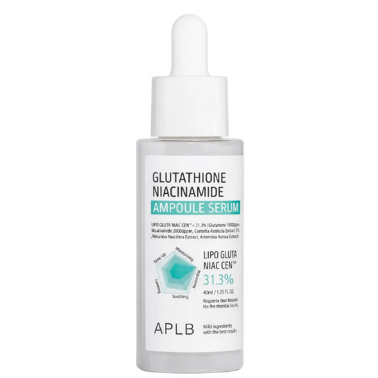 APLB – Glutathione Niacinamide Ampoule Serum 40 ml – Rozjasňující ampulové sérum pro sjednocení tónu pleti
