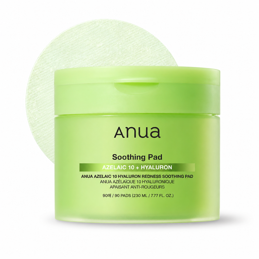 Anua – Azelaic 10 Hyaluron Redness Soothing Pad 90 ks – Zklidňující tonerové polštářky s azelaovou kyselinou pro hydrataci a redukci začervenání