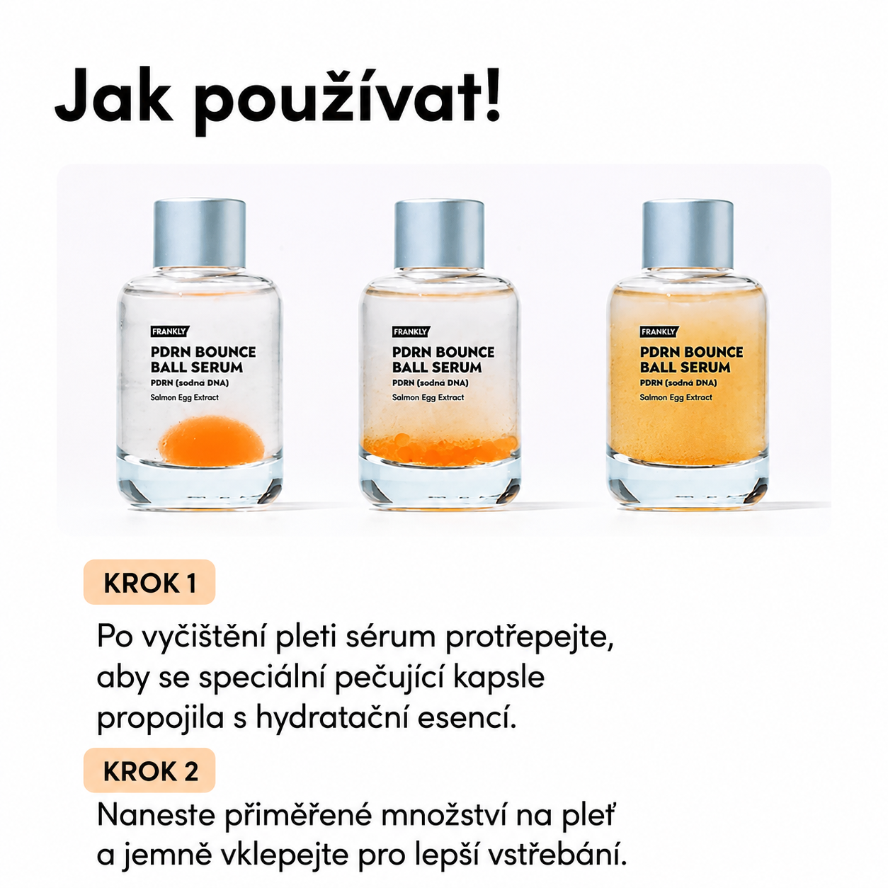 FRANKLY – PDRN Bounce Ball Serum 30 ml – Hydratační sérum s PDRN a niacinamidem pro pružnější a svěžejší vzhled pokožky 