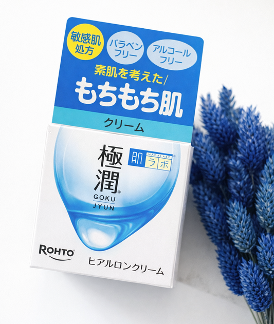 Hada Labo Gokujyun Hyaluronic Cream 50 g – hydratační krém s kyselinou hyaluronovou pro dlouhotrvající hydrataci a pružnost pleti