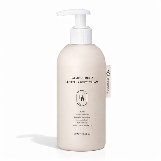 HEVEBLUE - Salmon Fruity Centella Body Cream 300 ml – Tělový krém pro intenzivní hydrataci