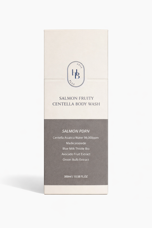 HEVEBLUE - Salmon Fruity Centella Body Wash 300 ml – Hydratační tělový gel s Centellou a lososovým extraktem