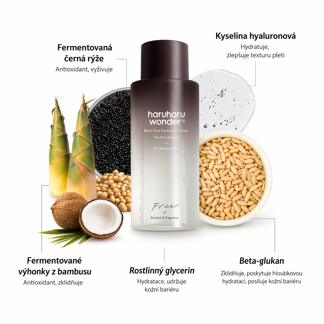 Haruharu Wonder – Black Rice Hyaluronic Toner for Sensitive Skin 150 ml – Hydratační toner pro citlivou pleť
