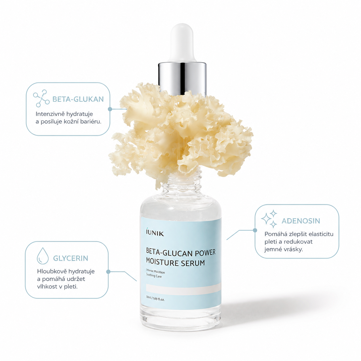 IUNIK – Beta-Glucan Power Moisture Serum 50 ml – Hydratační sérum s beta-glukanem