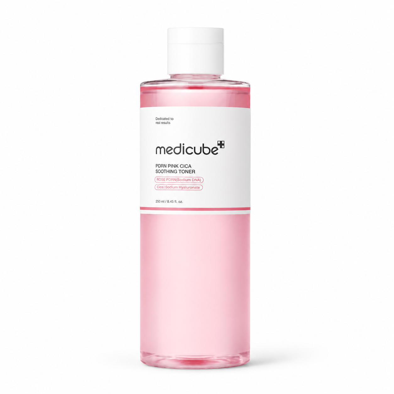 MEDICUBE – PDRN Pink Cica Soothing Toner 250 ml – Zklidňující a rozjasňující tonikum s PDRN, niacinamidem a PHA