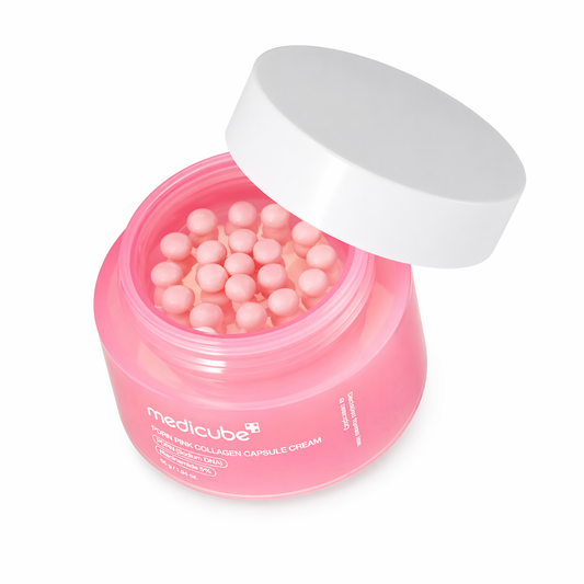 MEDICUBE – PDRN Pink Collagen Capsule Cream 55 g – Regenerační krém s PDRN a kolagenem pro pevnější a hladší pleť