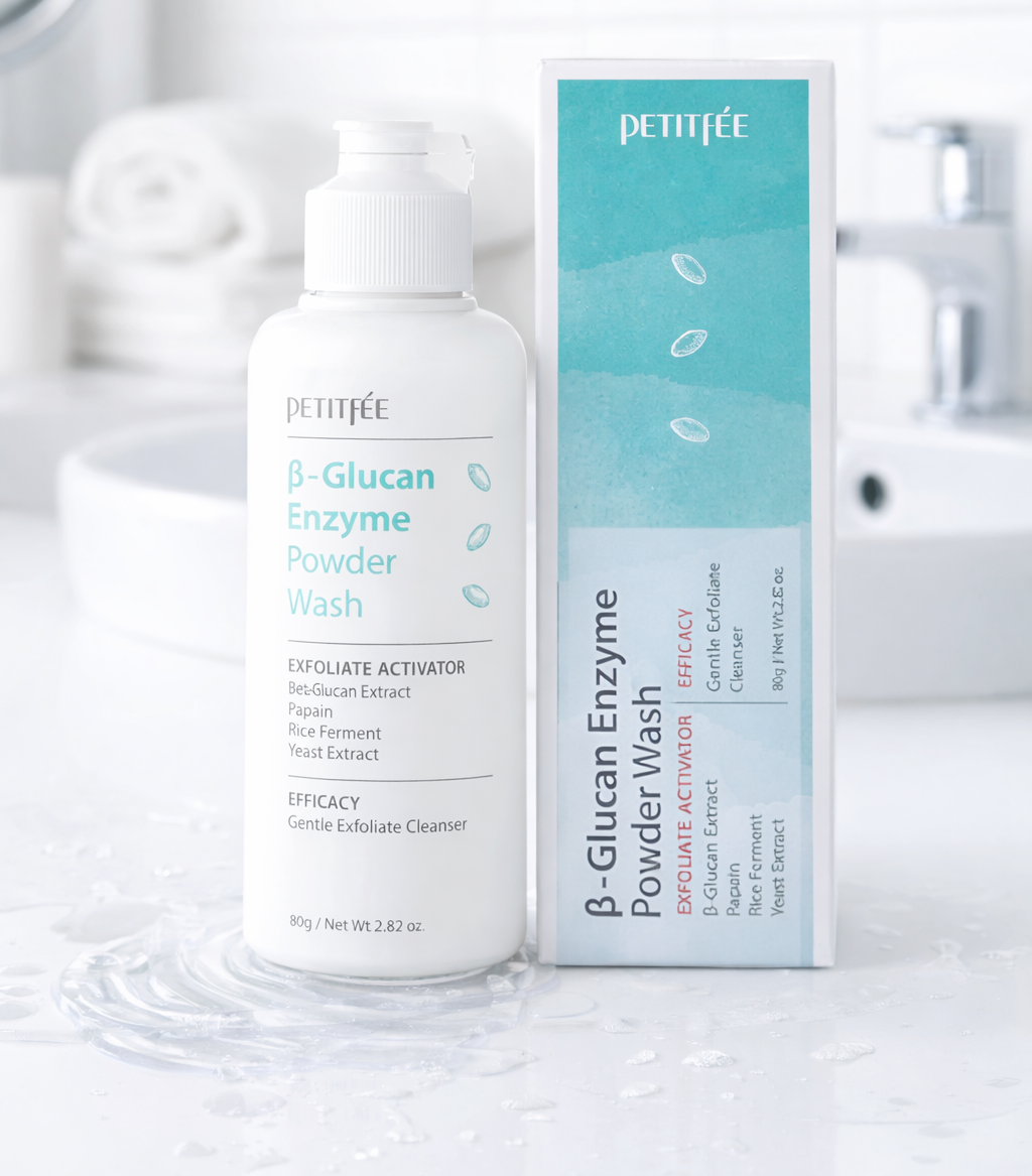 PETITFEE – Beta Glucan Enzyme Powder Wash 80 g – Enzymový pudrový cleanser pro jemné čištění