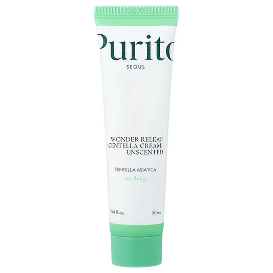 PURITO - Wonder Releaf Centella Cream Unscented 50 ml – Zklidňující krém s centellou pro citlivou pleť bez parfemace