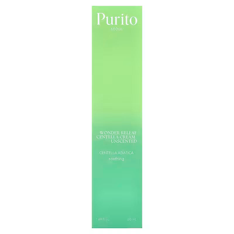 PURITO - Wonder Releaf Centella Cream Unscented 50 ml – Zklidňující krém s centellou pro citlivou pleť bez parfemace