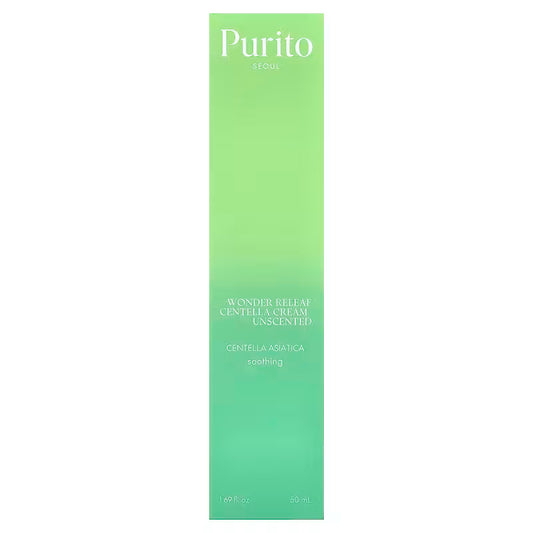 PURITO - Wonder Releaf Centella Cream Unscented 50 ml – Zklidňující krém s centellou pro citlivou pleť bez parfemace