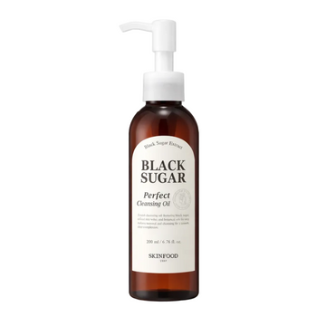 SKINFOOD – Black Sugar Perfect Cleansing Oil 200 ml – Čisticí olej s černým cukrem pro hladkou pleť bez ucpaných pórů