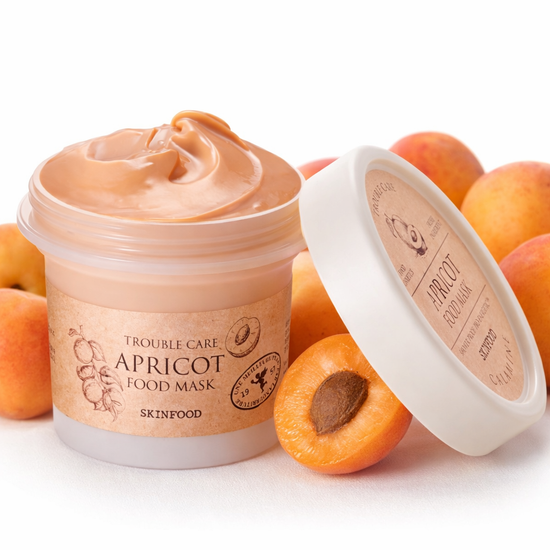 SKINFOOD Food Mask Apricot - smývatelná pleťová maska, která pomáhá projasnit, vyhladit a sjednotit vzhled pleti.