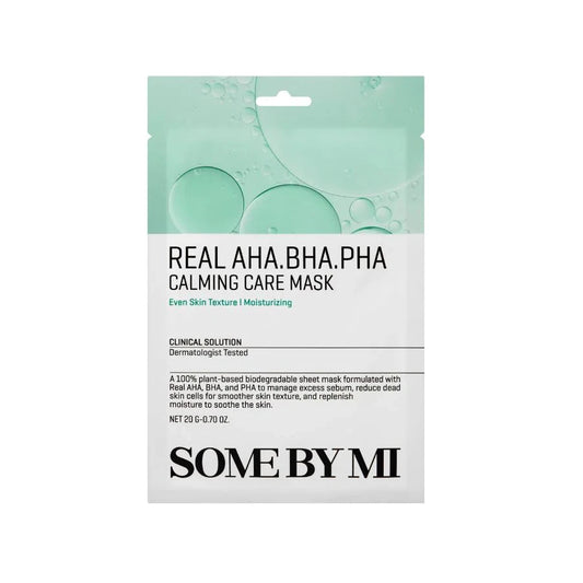 SOME BY MI - Real AHA BHA PHA Calming Care Mask 20 g – Exfoliační + zklidňující plátýnková maska