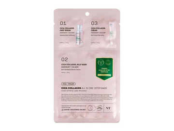VT – Cica Collagen All In One 3-Step Mask 1,5 g + 24 g + 1,5 g – Tříkroková regenerační maska s kolagenem a centellou