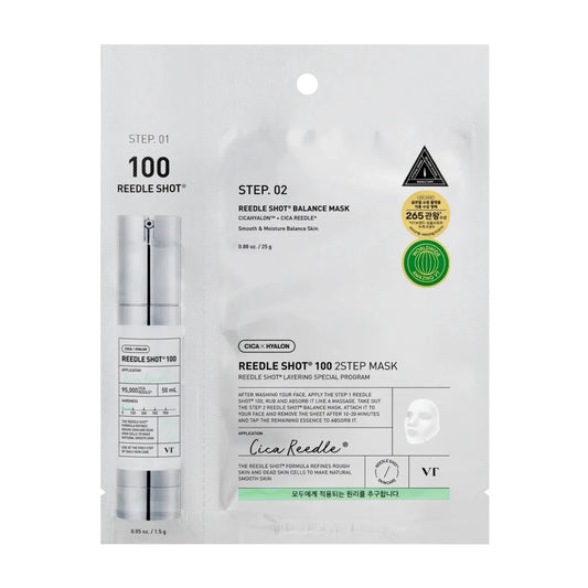 VT – Reedle Shot 100 2 Step Mask 1,5 g + 25 g – Dvoukroková jemná plátýnková maska s mikrojehličkami
