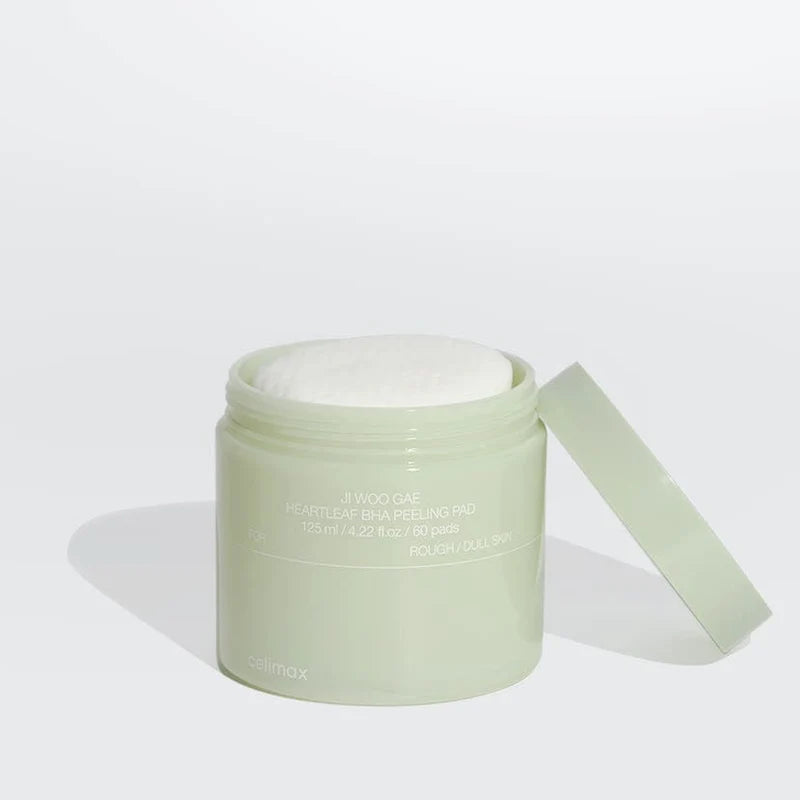 CELIMAX – Ji Woo Gae Heartleaf BHA Peeling Pad 125 ml – exfoliační tamponky s BHA pro čisté póry a zklidnění pleti
