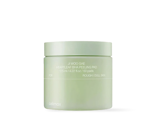 CELIMAX – Ji Woo Gae Heartleaf BHA Peeling Pad 125 ml – exfoliační tamponky s BHA pro čisté póry a zklidnění pleti
