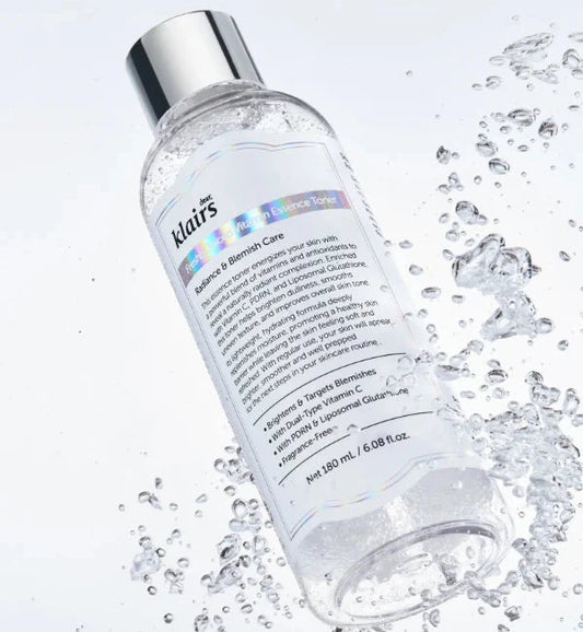 DEAR, KLAIRS - Freshly Juiced Vitamin Essence Toner 180 ml – Rozjasňující hydratační toner s vitaminem C a niacinamidem