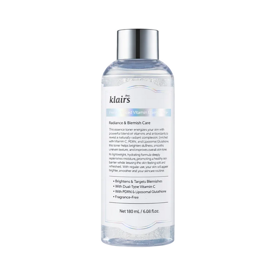 DEAR, KLAIRS - Freshly Juiced Vitamin Essence Toner 180 ml – Rozjasňující hydratační toner s vitaminem C a niacinamidem